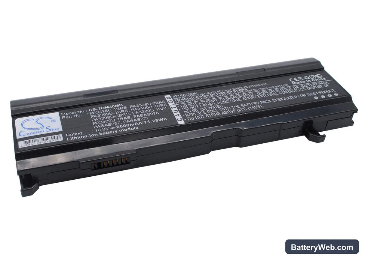 Toshiba Satellite A80-116 Replacement Battery, 10.8V, 6600mAh, Li-ion 2