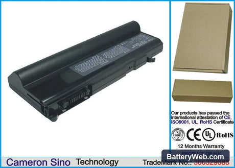 Toshiba Dynabook TX Replacement Battery, 10.8V, 6600mAh, Li-ion 1