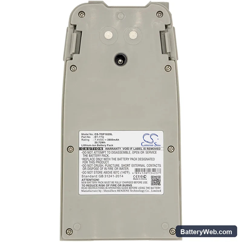 Topcon Cygnus KS-102 Total Station Replacement Battery, 7.4V, 2800mAh, Li-ion 3