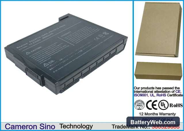 Toshiba Satellite P20-304 Replacement Battery, 14.8V, 6600mAh, Li-ion 1