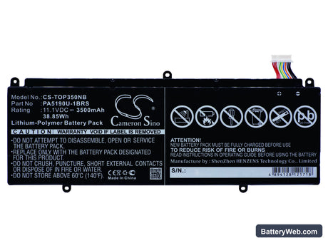 Toshiba Click 2 Pro Replacement Battery, 11.1V, 3500mAh, Li-Polymer 5