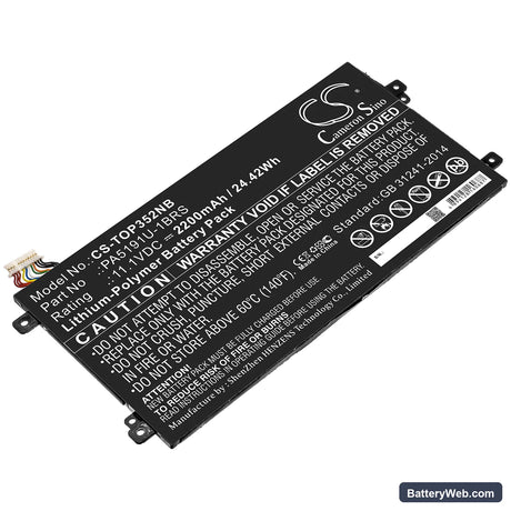 Toshiba Satellite Click 2 Pro P30W-B-10E Replacement Battery, 11.1V, 2200mAh, Li-Polymer 1