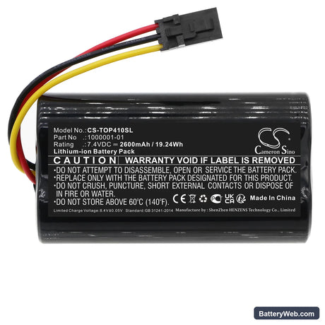 Topcon SR GPS Replacement Battery, 7.4V, 2600mAh, Li-ion 3