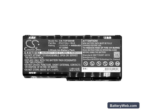 Toshiba Dynabook Qosmio GXW/70LW Replacement Battery, 10.8V, 4400mAh, Li-ion 5