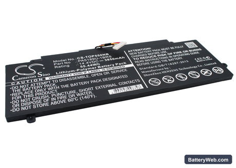 Toshiba Satellite P55W-B Replacement Battery, 14.4V, 3850mAh, Li-Polymer 3