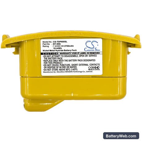 Topcon GTS-600 Replacement Battery, 7.2V, 2700mAh, Ni-MH 5