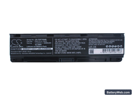 Toshiba Satellite P70 Replacement Battery, 10.8V, 4200mAh, Li-ion 5