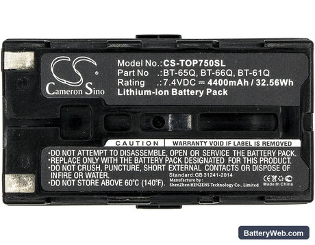 Topcon Field Controller FC100 Replacement Battery, 7.4V, 4400mAh, Li-ion 3