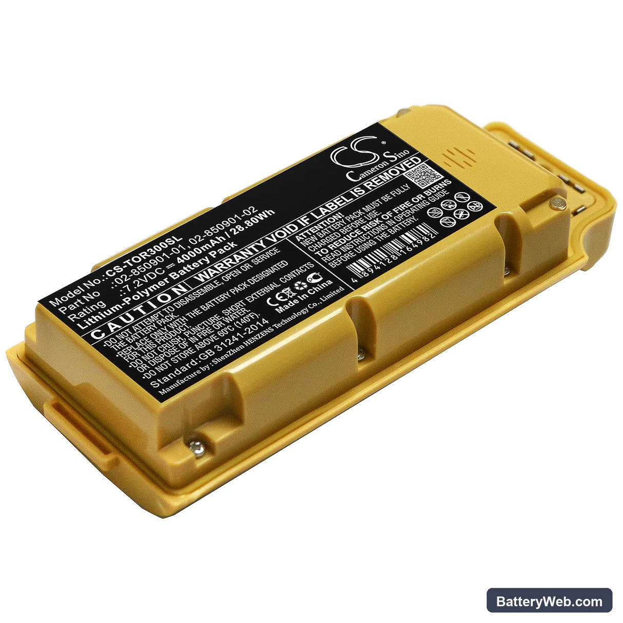 Topcon GR-3 Replacement Battery, 7.2V, 4000mAh, Li-Polymer 1