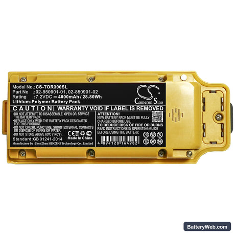 Topcon GR-3 Replacement Battery, 7.2V, 4000mAh, Li-Polymer 5