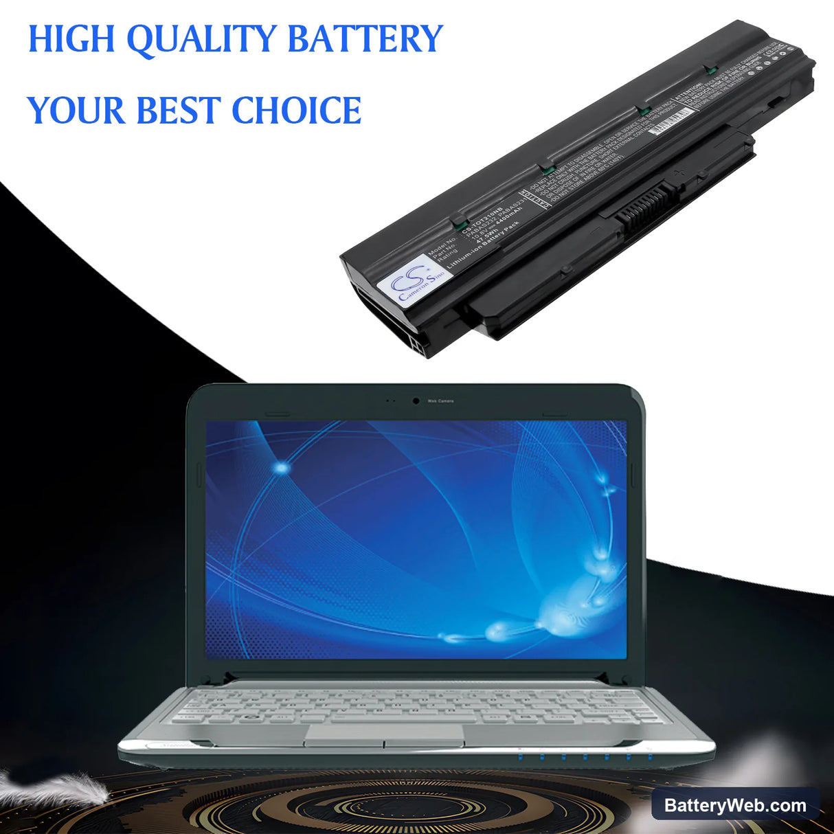 Toshiba Satellite T210D Replacement Battery, 10.8V, 4400mAh, Li-ion 6