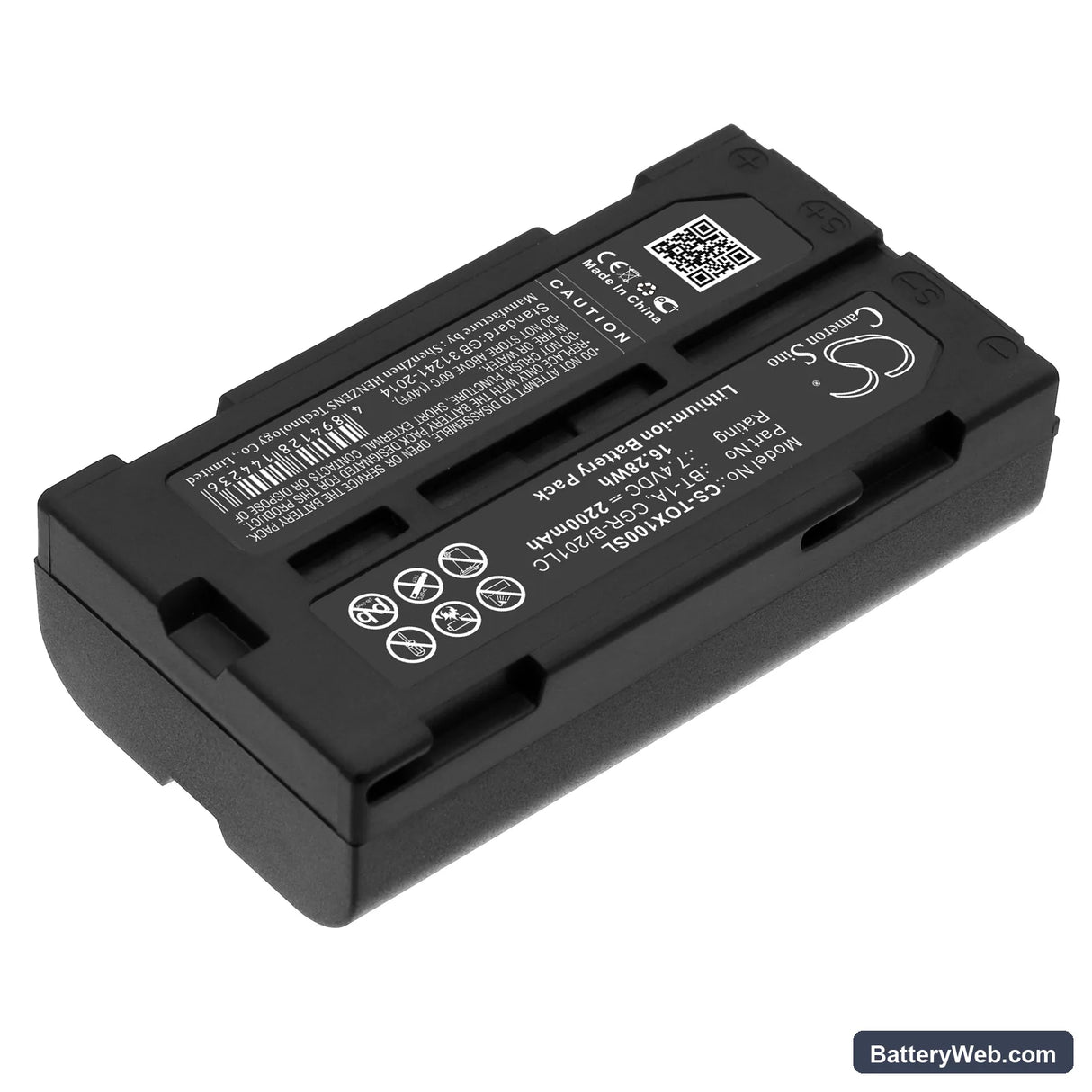 Topcon SX-1 Replacement Battery, 7.4V, 2200mAh, Li-ion 2