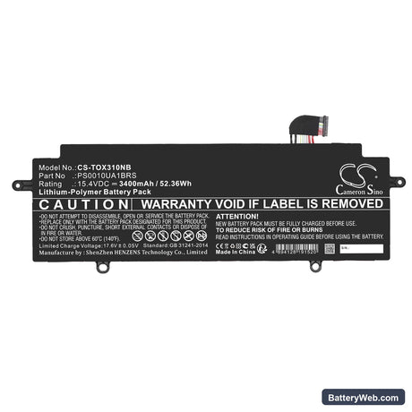 Dynabook Portege X30W-K-101 Replacement Battery, 15.4V, 3400mAh, Li-Polymer 3