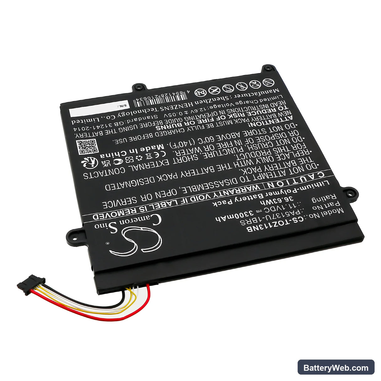 Toshiba Portege Z10T-A Replacement Battery, 11.1V, 3300mAh, Li-Polymer 2