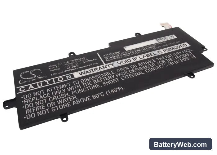 Toshiba Portege Z830 Replacement Battery, 14.8V, 3000mAh, Li-Polymer 1