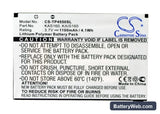 Vodafone v1615 Replacement Battery, 3.7V, 1100mAh, Li-Polymer 5