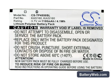 Vodafone v1615 Replacement Battery, 3.7V, 1100mAh, Li-Polymer 5
