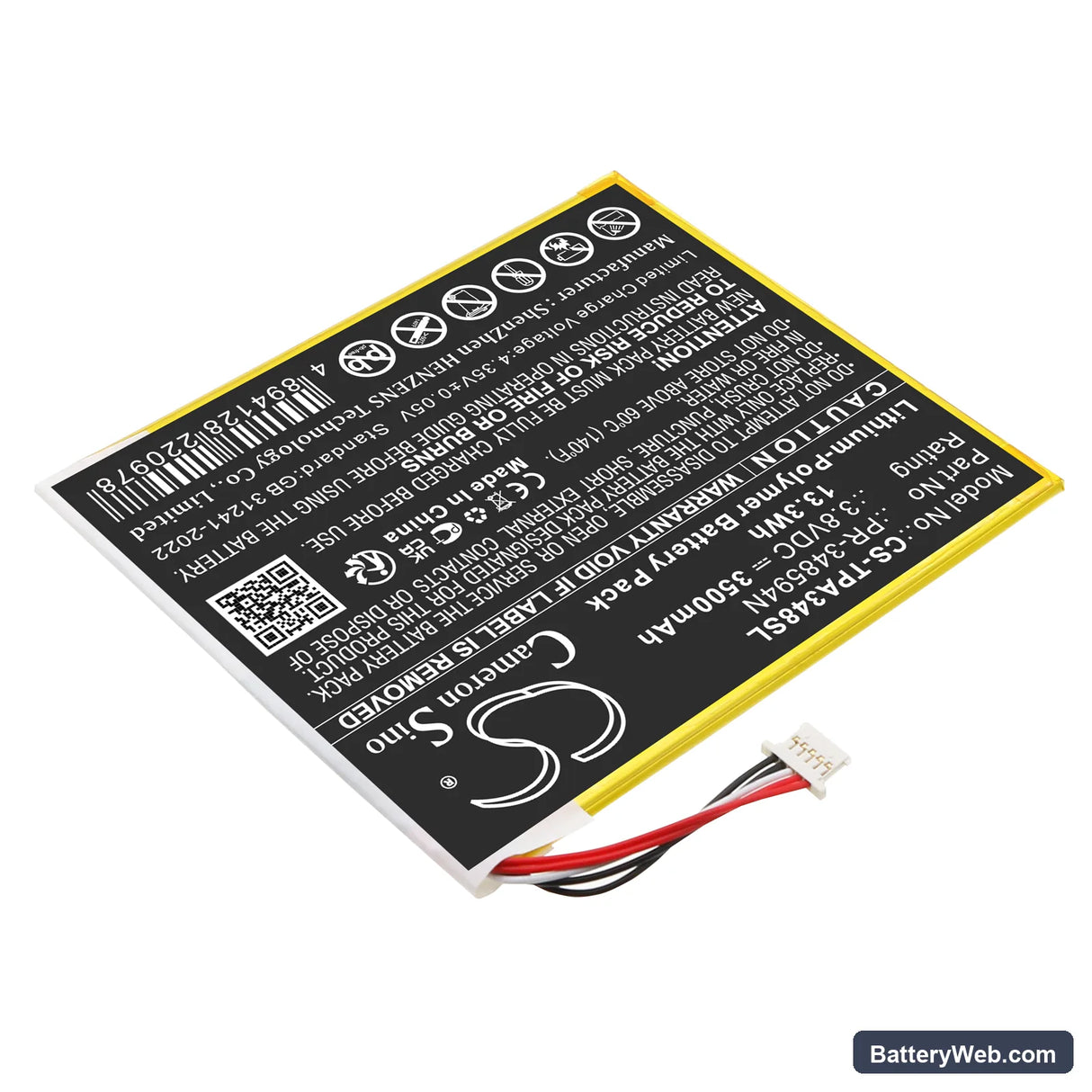 Topdon ArtiMINI Scan Tool Replacement Battery, 3.8V, 3500mAh, Li-Polymer 2