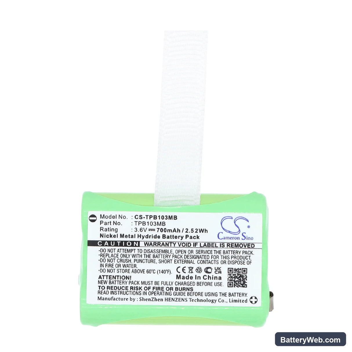 Topcom Babytalker 1010 Replacement Battery, 3.6V, 700mAh, Ni-MH 5