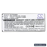 Neffos C5 Replacement Battery, 3.8V, 1700mAh, Li-ion 3
