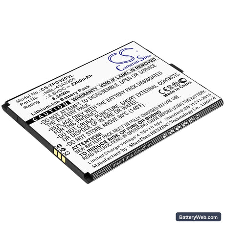 Neffos C5A Replacement Battery, 3.8V, 2200mAh, Li-ion 1