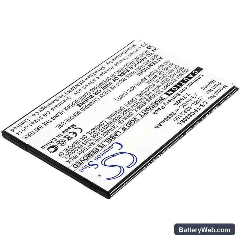 Neffos C5 Plus Replacement Battery, 3.8V, 2050mAh, Li-ion 2
