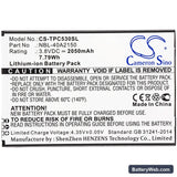 Neffos C5 Plus Replacement Battery, 3.8V, 2050mAh, Li-ion 3