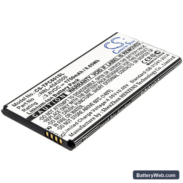 TP-Link Neffos C5L Replacement Battery, 3.8V, 1750mAh, Li-ion 1
