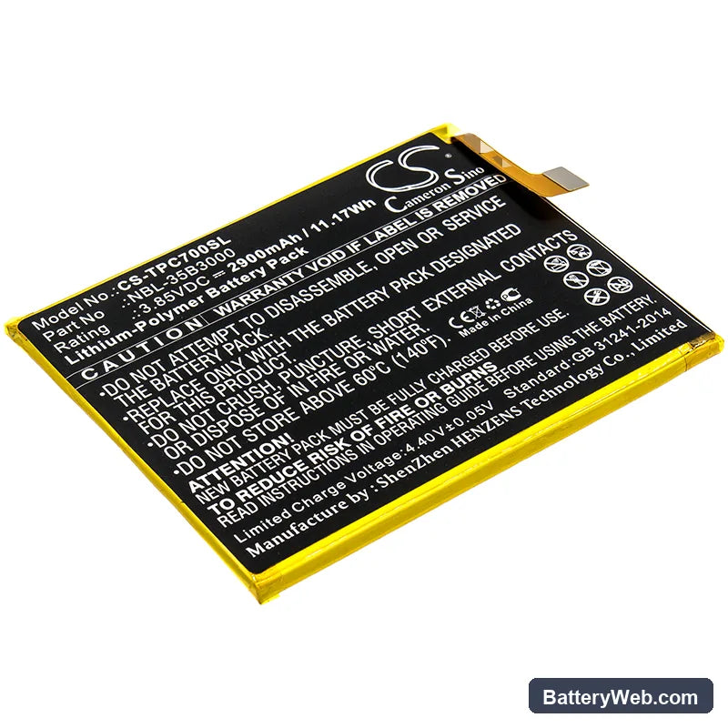 TP-Link Neffos C7 Dual SIM Replacement Battery, 3.85V, 2900mAh, Li-Polymer 1