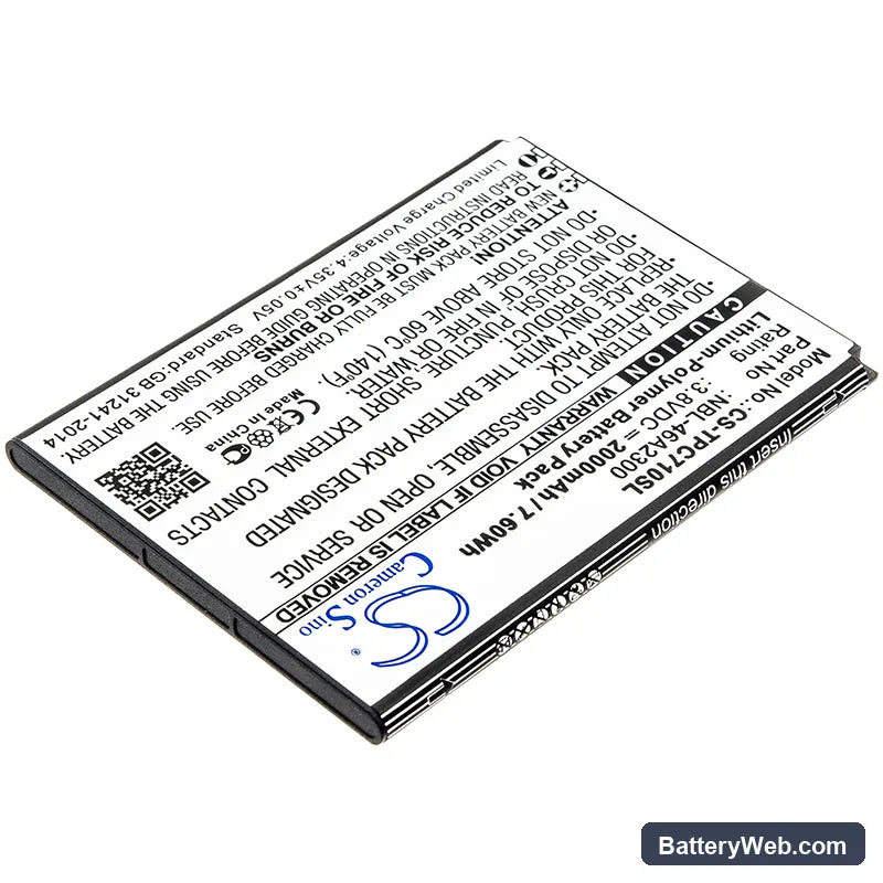 Neffos C7a Replacement Battery, 3.8V, 2000mAh, Li-Polymer 2