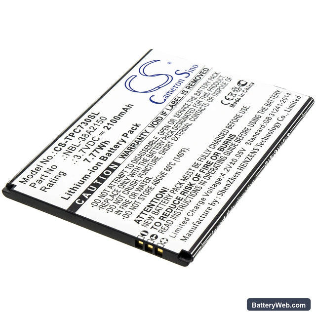 TP-Link Neffos C7 Lite Replacement Battery, 3.7V, 2100mAh, Li-ion 1