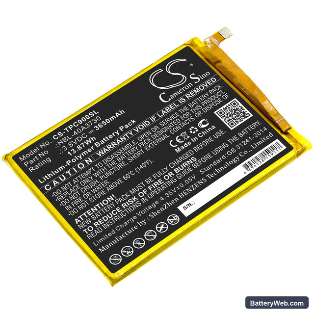 TP-Link Neffos C9 Replacement Battery, 3.8V, 3650mAh, Li-Polymer 1