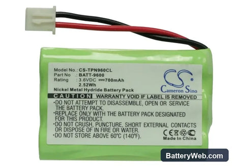 Teledex Opal DCT1905 Replacement Battery, 3.6V, 700mAh, Ni-MH 5
