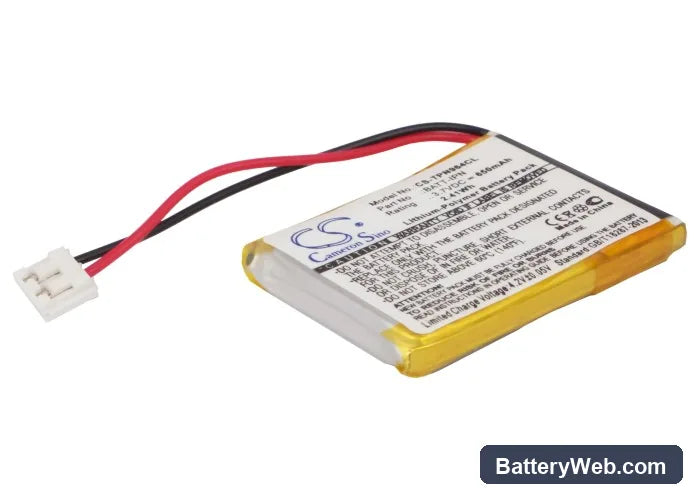 Telematrix IPN964591 Replacement Battery, 3.7V, 650mAh, Li-Polymer 1