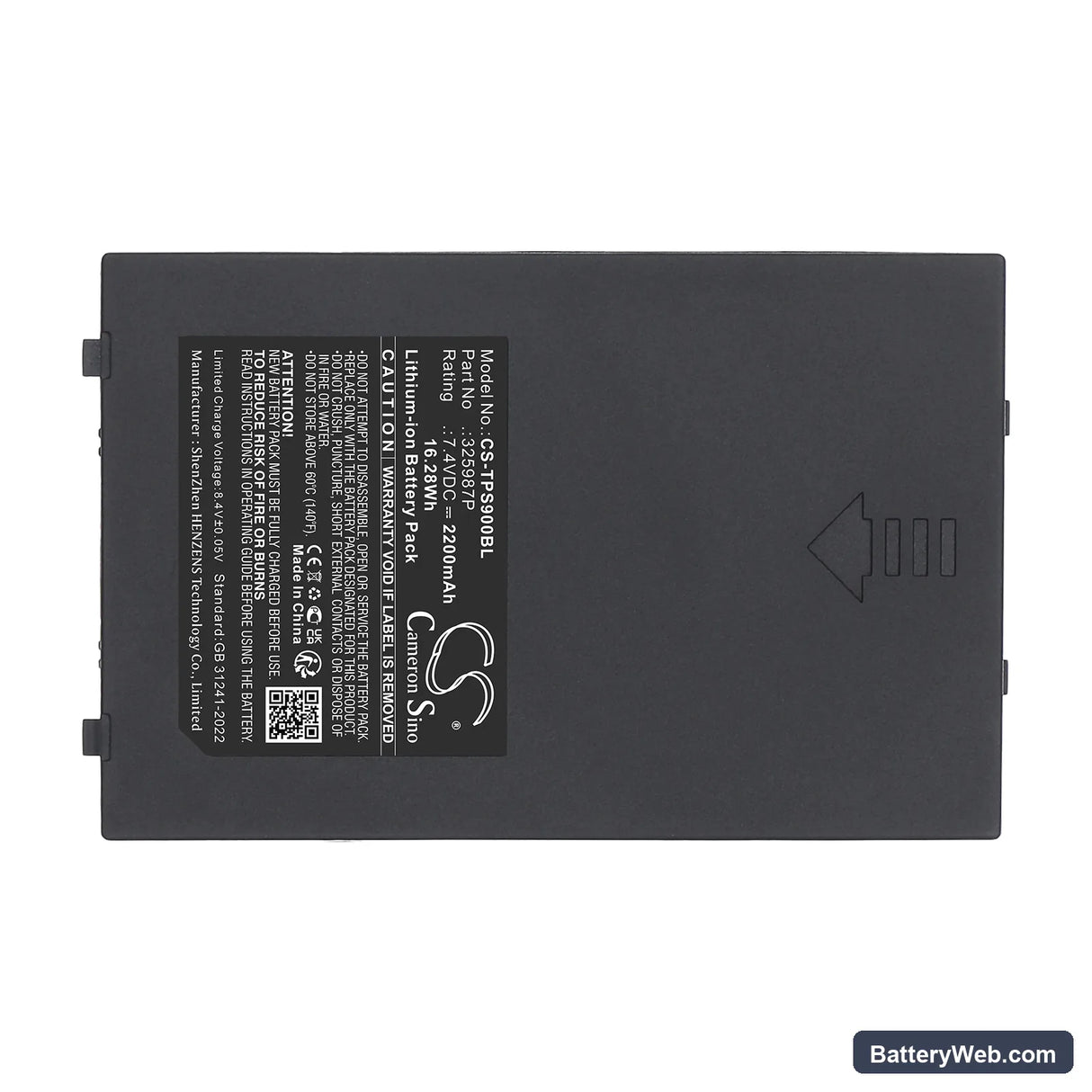 Telpo TPS900 Replacement Battery, 7.4V, 2200mAh, Li-ion 5