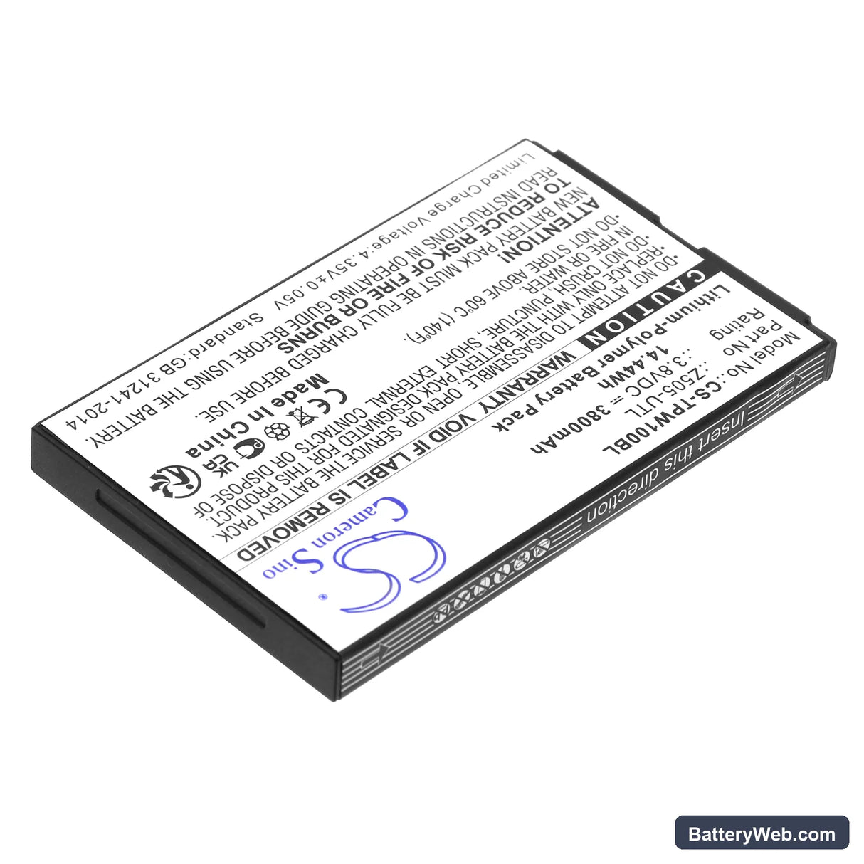 Topwise T1 Replacement Battery, 3.8V, 3800mAh, Li-Polymer 2
