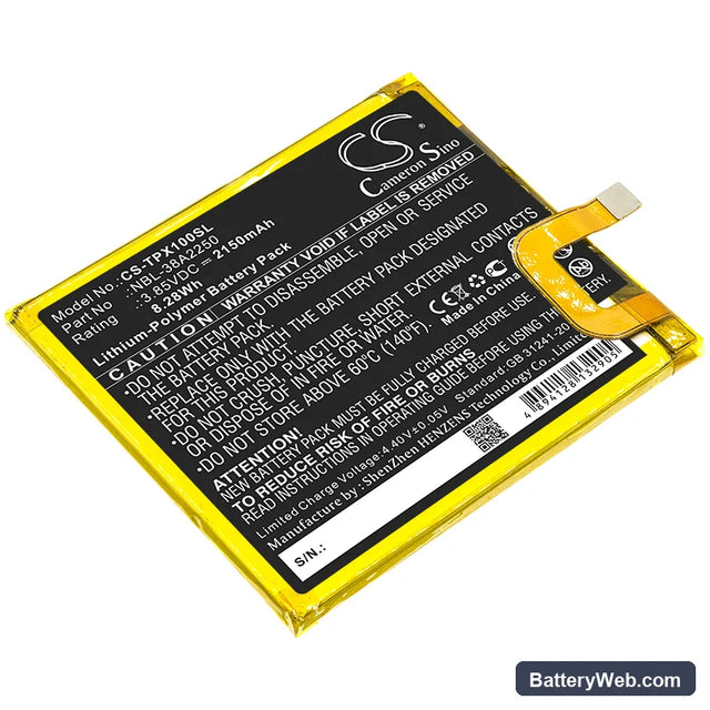 TP-Link Neffos X1 Replacement Battery, 3.85V, 2150mAh, Li-Polymer 1