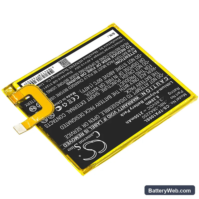TP-Link Neffos X1 Replacement Battery, 3.85V, 2150mAh, Li-Polymer 2