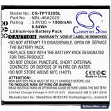 Neffos Y5L Replacement Battery, 3.8V, 1800mAh, Li-ion 3