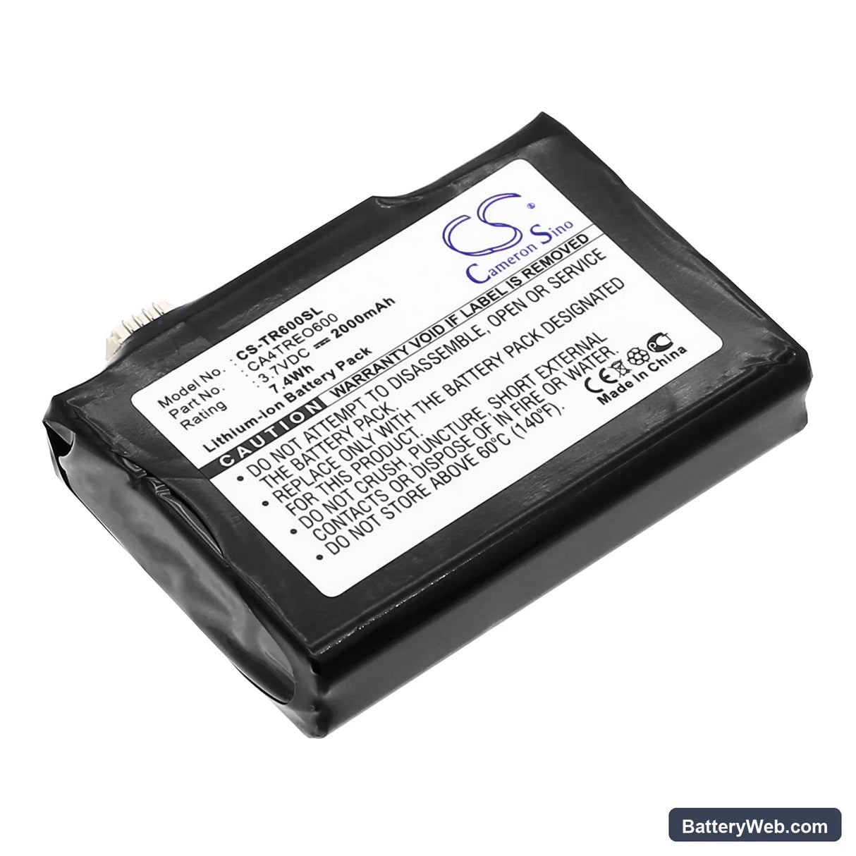 Palm Treo 600 Replacement Battery, 3.7V, 2000mAh, Li-ion 1