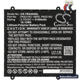 Toshiba Excite A204 Replacement Battery, 3.75V, 5100mAh, Li-Polymer 3