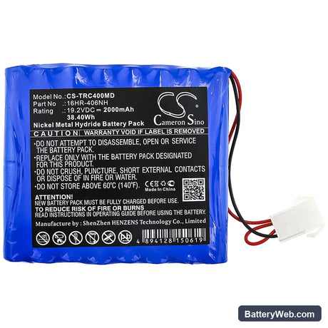 Trismed Cardipia 400 Replacement Battery, 19.2V, 2000mAh, Ni-MH 3