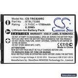 URC TRC-1080 Replacement Battery, 3.7V, 1700mAh, Li-ion 3