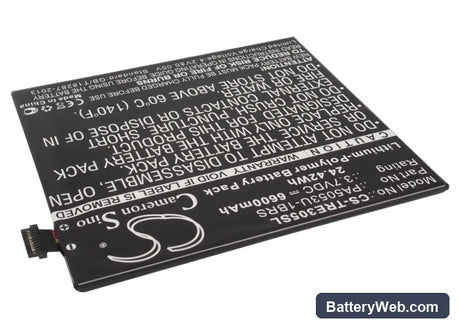 Toshiba Excite 10 Replacement Battery, 3.7V, 6600mAh, Li-Polymer 2