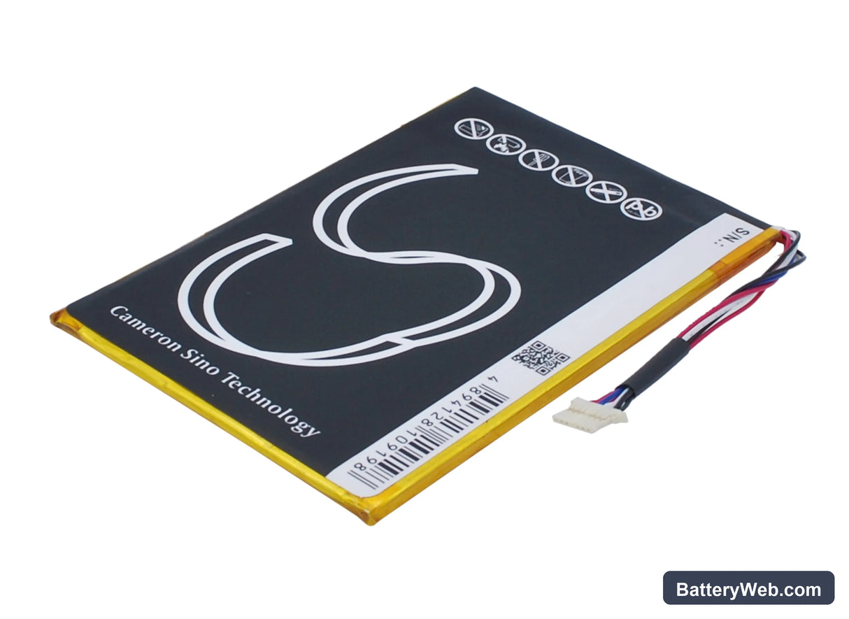 Toshiba Excite Go Mini 7 Replacement Battery, 3.7V, 3200mAh, Li-Polymer 4
