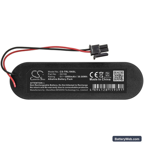 Trilogy DL6100 Replacement Battery, 6V, 5000mAh, Alkaline 3