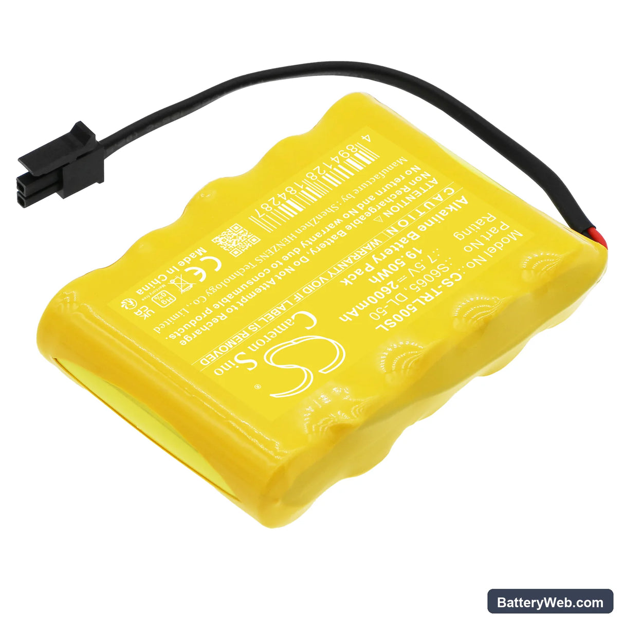 Trilogy DL2700CR Replacement Battery, 7.5V, 2600mAh, Alkaline 2