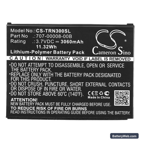 Trimble Juno 3A Replacement Battery, 3.7V, 3060mAh, Li-Polymer 3