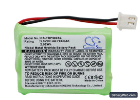 Tri-Tronics Pro 500XL Replacement Battery, 3.6V, 700mAh, Ni-MH 1