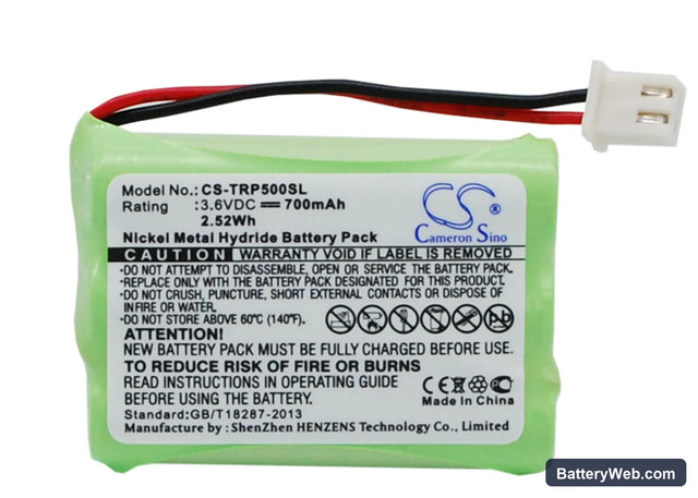 Tri-Tronics Pro 500XL Replacement Battery, 3.6V, 700mAh, Ni-MH 1